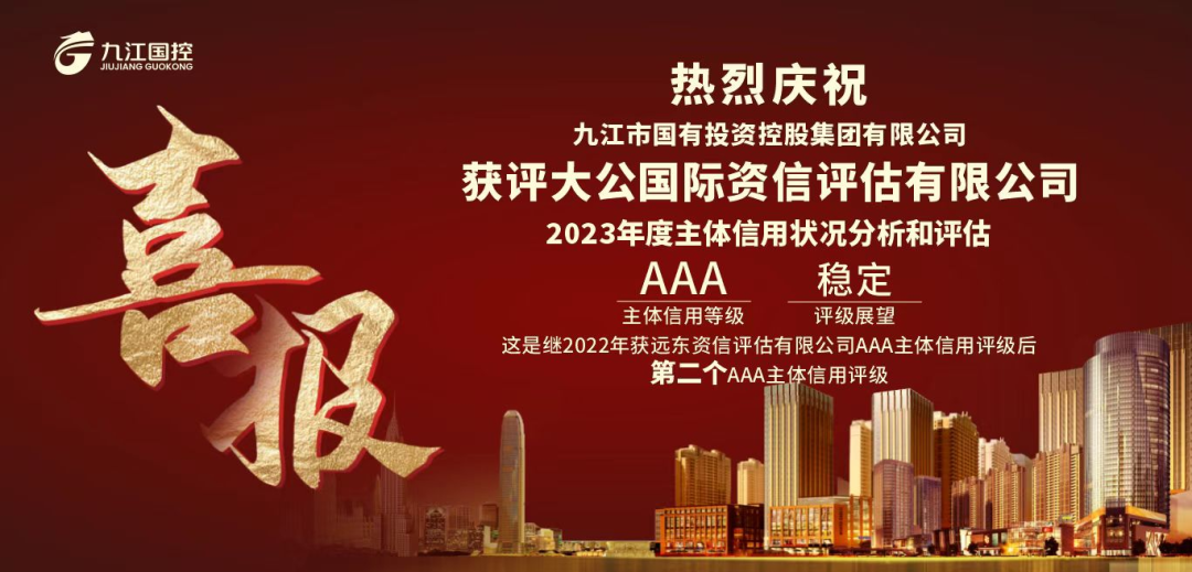 市國控集團(tuán)喜獲第二個(gè)AAA主體信用評級